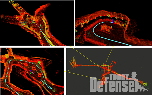 자율터널탐사로봇이 생성한 동굴 내부 3D지도 (사진:국방과학연구소)