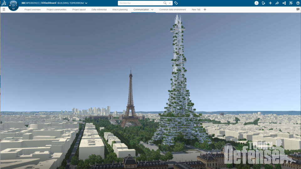 3D익스피리언스에서 구현된 버추얼 에펠탑(사진:다쏘시스템)