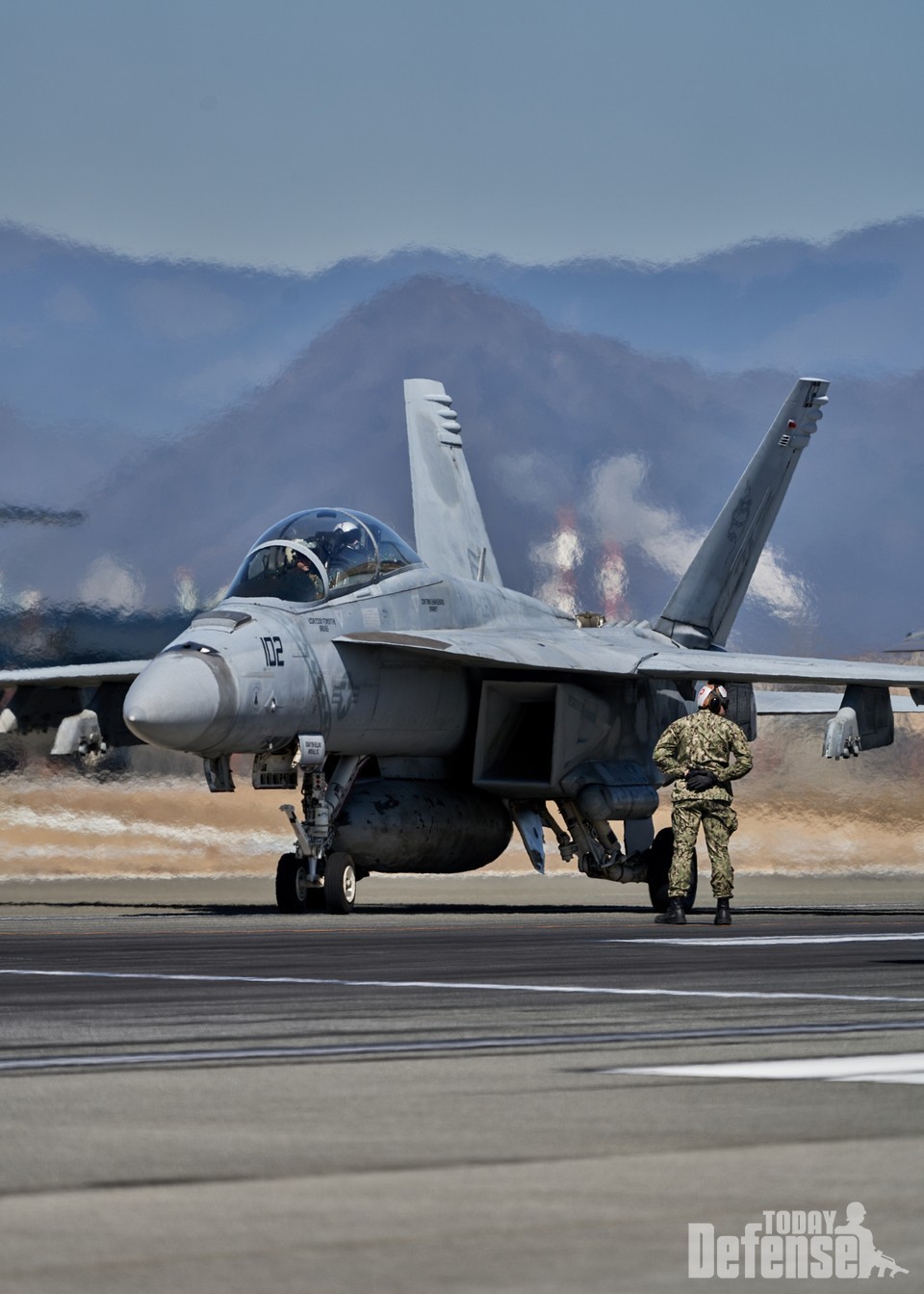 제 5항모비행단 소속 F/A-18E 슈파호넷이 엘레펀트 워크에 참가했다.(사진:U.S.Marine)