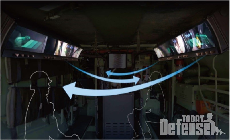 현대모비스가 해병대 상륙돌격장갑차에 적용한 멀미저감 기술은 디스플레이(시각)와 공조 장치(촉각)를 사용해 탑승객의 감각에 자극을 주고 멀미를 최소화한다.  (사진:현대모비스)